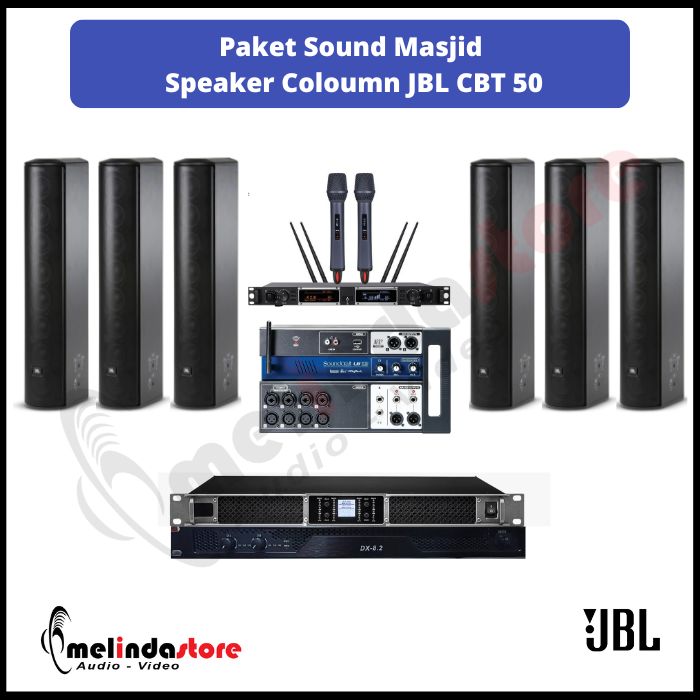 Paket Sound System Indoor Masjid JBL CBT50 LA | 6 Speaker